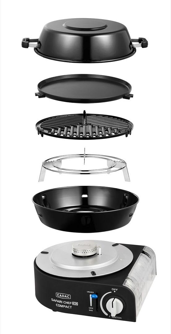 CadacSafari Chef 30 Compact Gas BBQ Black