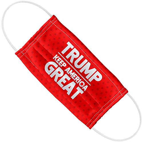 Popfunk Vote Trump 2020 1-Ply Reusable Face Mask Covering with Adjustable Nose Wire, Unisex
