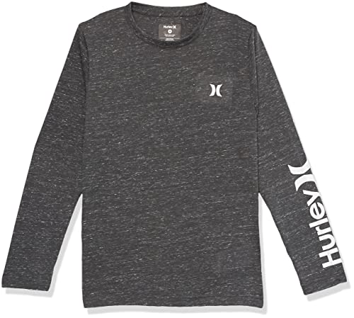 Hurley Boys' Long Sleeve Soft Basic Cloud Slub T-Shirt, Carbon, 7