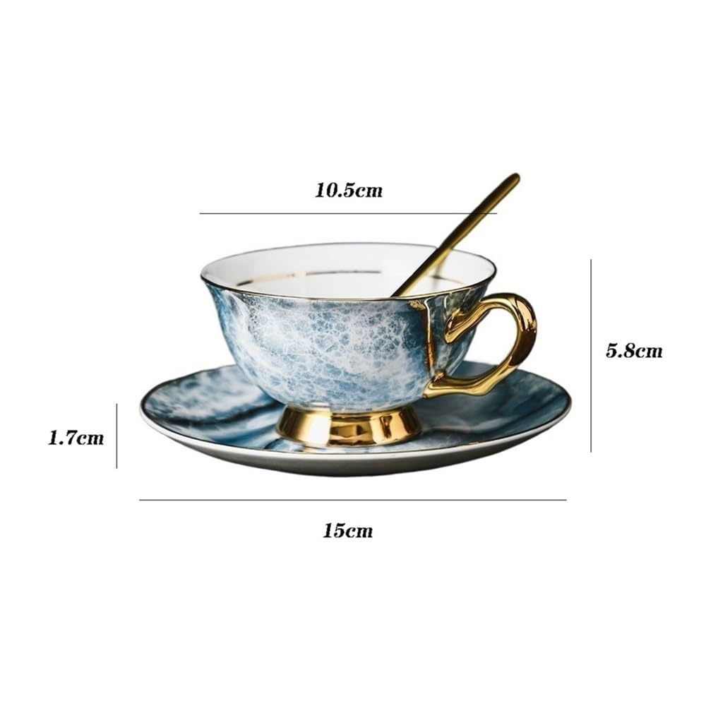 Filiżanka do kawy z porcelany kostnej 209.8 g luksusowe domowe kubki i spodek zestaw popołudniowa herbata z łyżeczką