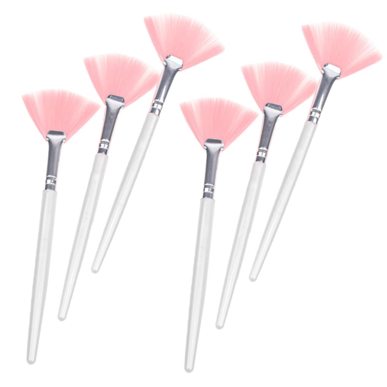 NULYLU Professional Makeup Brush Set 6pcs for Facial Long Handle Soft Bristle Applicator Perfect for Women