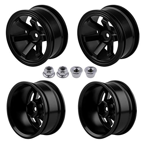 Hobbypark 4pcs metal alumimum rc wheels 12mm hex hubs for 1/10 dr…