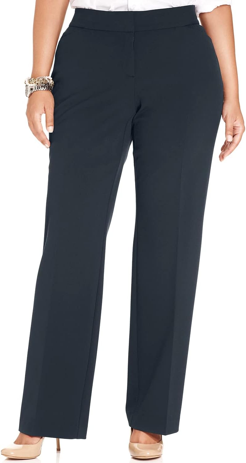 Womens Plus Straight Leg Pants