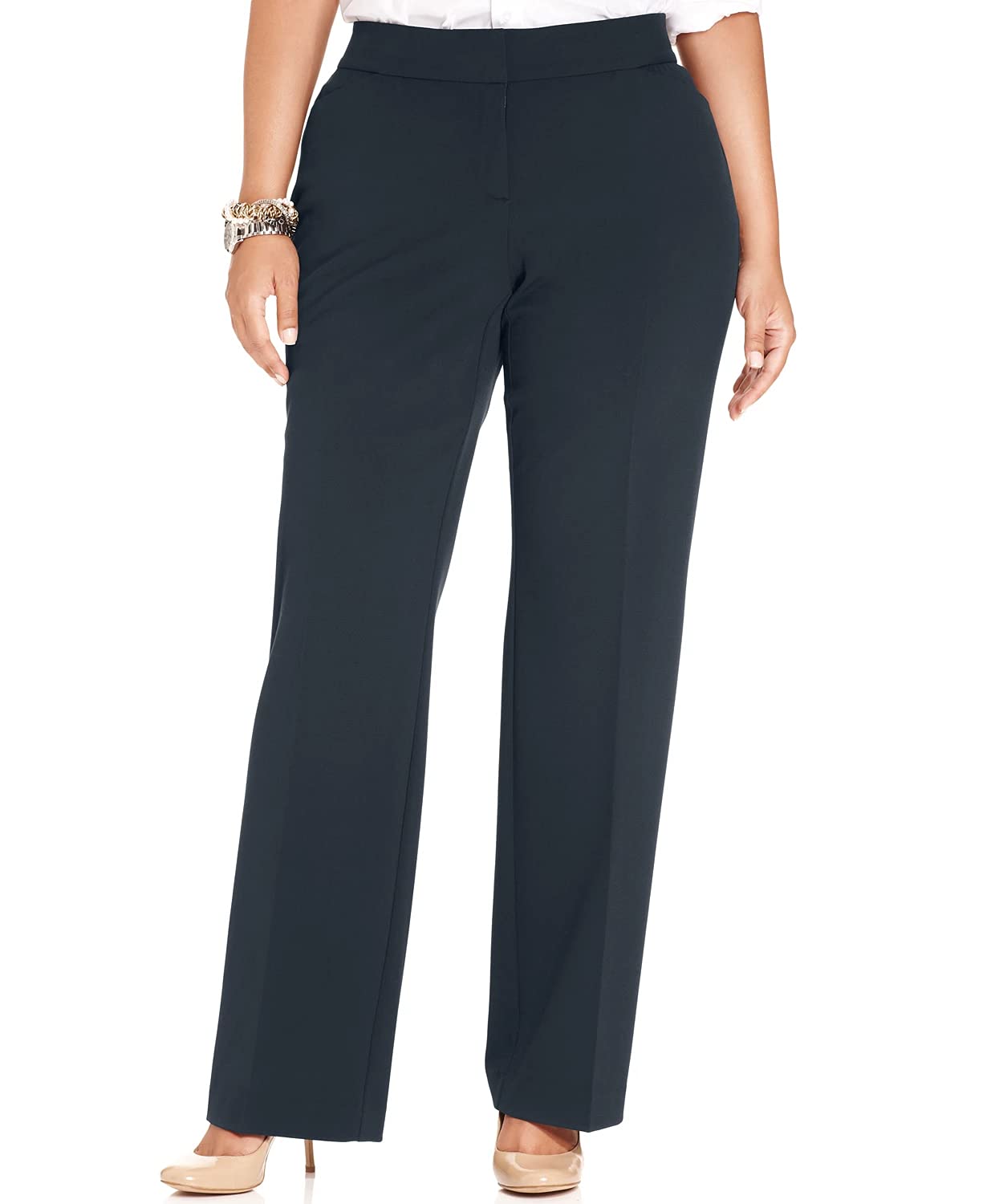 Womens Plus Straight Leg Pants