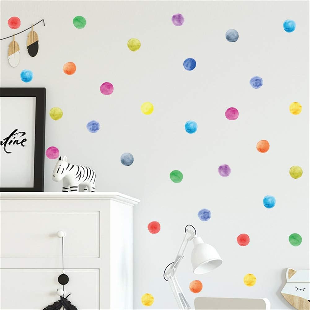 Wajade 60 PCS Colorful Dots Wall Stickers Round Circle Wall Decal Stickers for Baby Nursery Room Wajade 60 PCS Colorful Dots Wall Stickers Round Circle Wall Decal Stickers for Baby Nursery Room