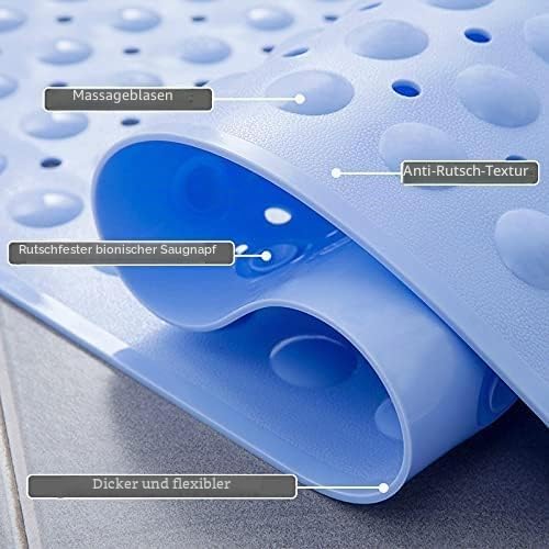 Duschmatte PVC rutschfest, schimmelresistent & antibakteriell mit Saugnäpfen und Ablauföffnungen, Badematte für Senioren, Schwangere und Kinder im Badezimmer (Weiß, 80x80cm)