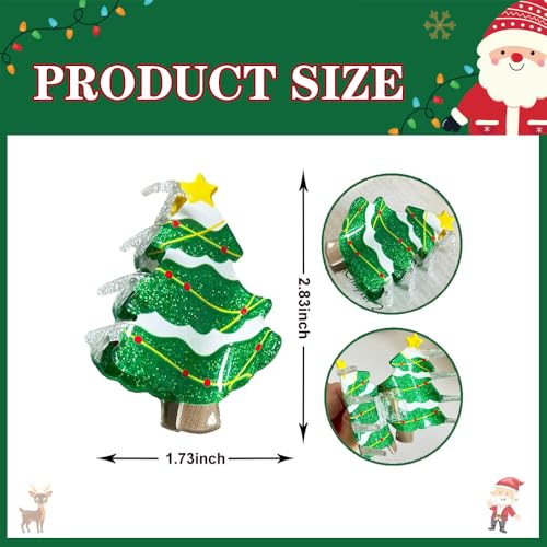 Pinza para cabello diseño árbol de Navidad verde miniatura 2