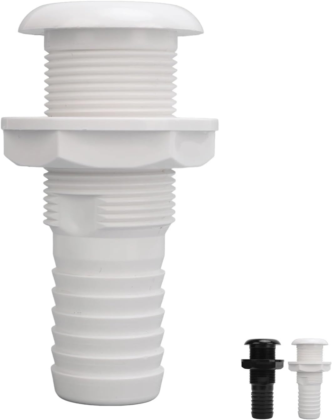 Water supplies Boat Through Hull Connector 29mm Outlet Smooth Drainage Straight Drain Outlet Fittings Boat Plumbing Fittings Ship accessories(WHITE)