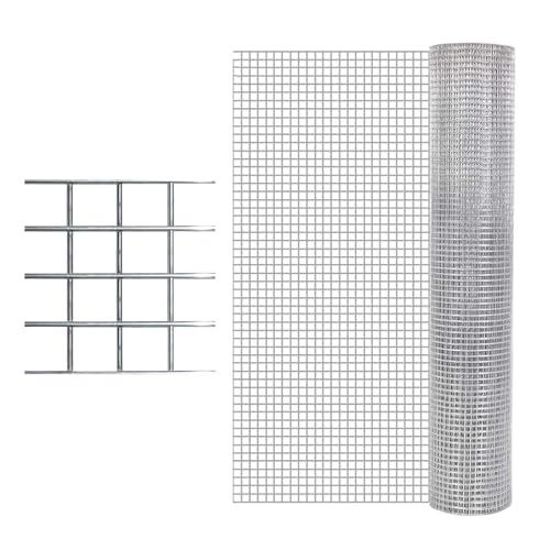 Malla de alambre soldada de acero inoxidable 304, rollo de malla metálica para cercas de gallinero, malla metálica para jardín, aves de corral, conejos, gallineros y plantas (1 m x 12 m [39 pulga