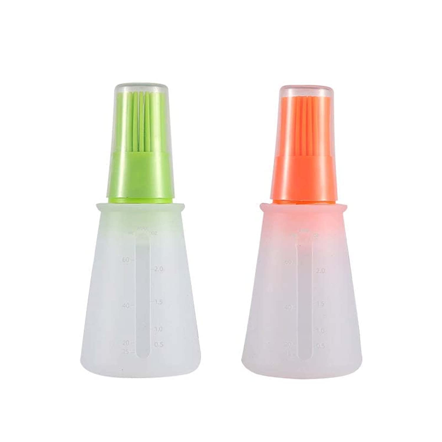 SOWUGI Kitchen Tools Silicone Rubber Oil Dispenser Bottle Brush with Basting Flapjack 2 Pcs