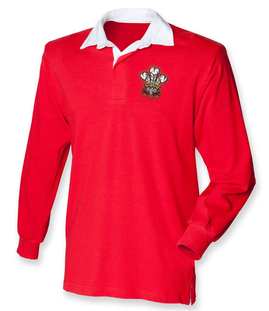 Niños Welsh Supporters Camisa de Rugby de Manga Larga con Frente Rojo Kids Classic Rugby Shirt Row, Rosso