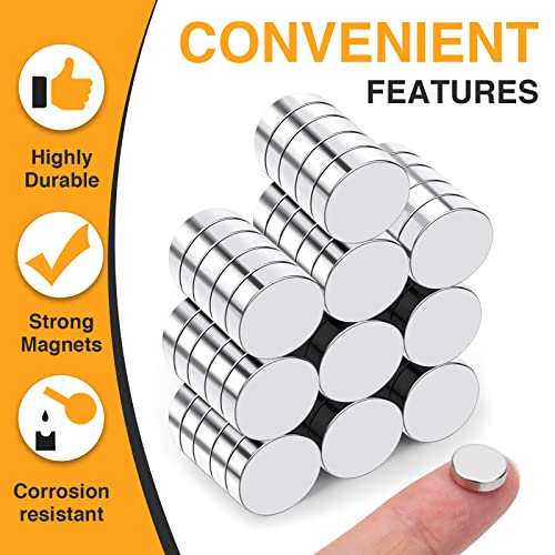 Image of TRYMAG 90Pcs Refrigerator Small Round Magnets for Crafts, 8x3mm Mini Rare Earth Tiny Strong Neodymium Disc Magnets for Whiteboard, Fridge, Office, Hobbies, DIY
