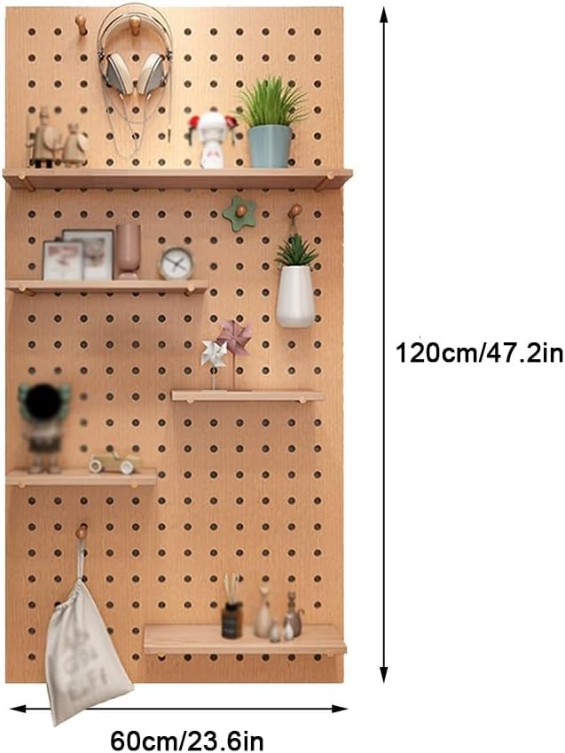 Wooden Pegboard Organizer Kit - Wall Organiser Pegboard, Perfect for Home Office Garage - Mount Display Pegboard on Wall