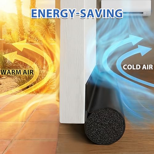 Image of MAXTID Door Draft Stopper 36 Inch Black Adjustable Door Draft Blocker Front Door Draft Guard for Bottom of Doors Weather Stripping Door Seal Strip (Pack of 2)