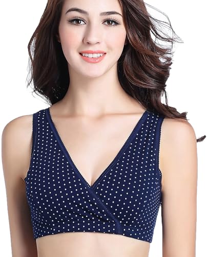 Image of CAKYE 3 Pack Maternity Nursing Sleep Bra Breastfeeding Cotton Bralette