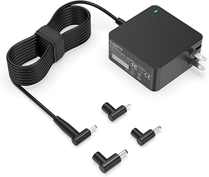 Dexpt Charger Fit for Asus Laptop with Round Port UL Safety Certified - Fit for Vivobook, Zenbook & More Replacement, 65W/45W/33W, LED Indicator, 7.5Ft Power Cable
