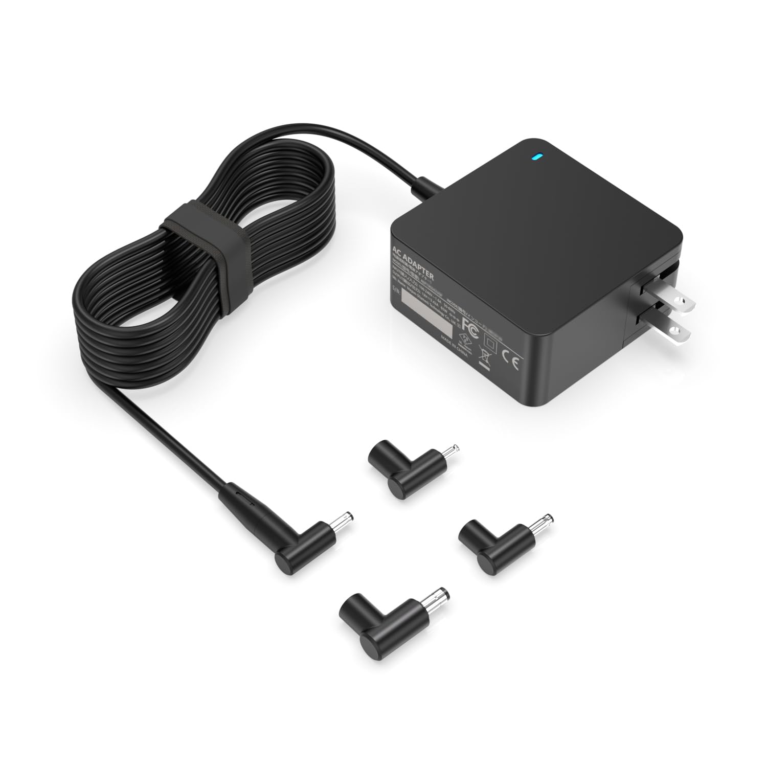 Dexpt Charger Fit for Asus Laptop with Round Port - Fit for Vivobook, Zenbook & More Replacement, 65W/45W/33W, LED Indicator, 7.5Ft Power Cable