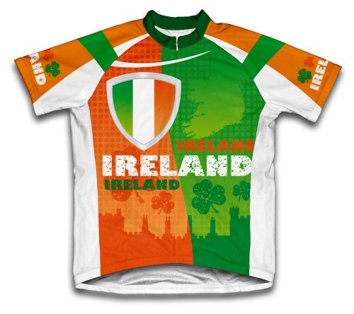 ScudoPro Ireland Short Sleeve Cycling Jersey for Men - Size XL Green
