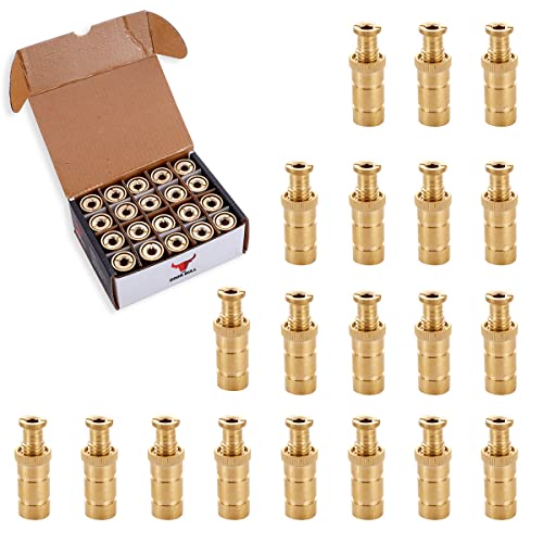The Door Bull Brass Pool Cover Anchors for Concrete & Pavers Deck Universal Size Fits 3/4 Hole Ideal for Inground Pool Safety Covers Durable & Easy to Install (20 Pack)
