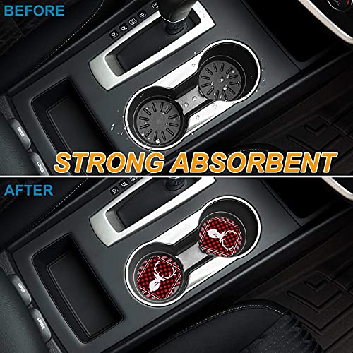 Portavasos para automóvil cerámico absorbente 2 piezas 2.56 in miniatura 5