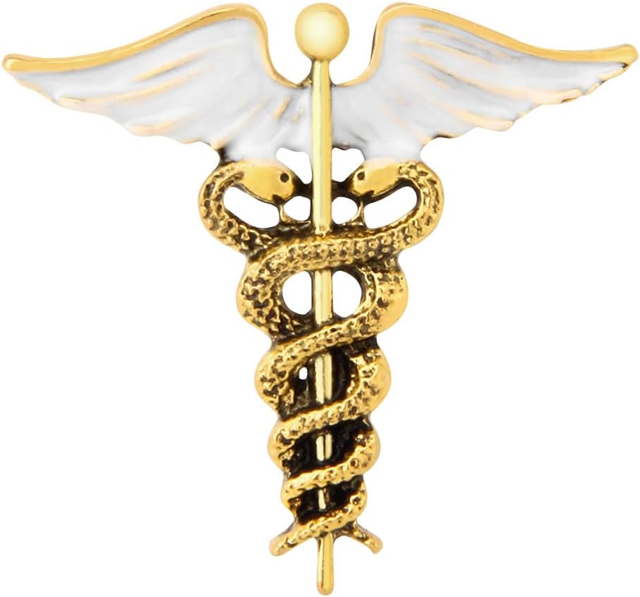 Lapel Pins Brooch Fashion Design with Doctor Synbol Antique Gold