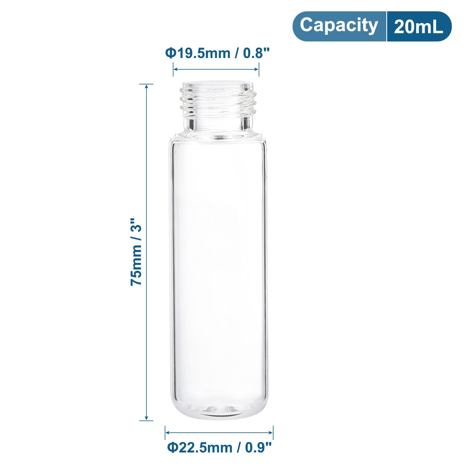 30Pcs 2ML Autosampler Vials, HPLC Vial, 9-425 Glass Vial, Screw Caps, Writing Patch, Graduation, Red PTFE and White Silicone Septa. (Clear)