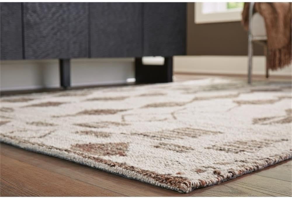 BOWERY HILL Modern/Contemporary Polyester Beige & Brown 8x10 Rug