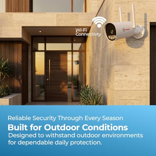 Image of Trueview 3MP Smart WiFi Bullet Security Camera | All Time Color Night Vision | IP66 Waterproof | Human Detection | Two Way Audio | 256GB Memory Card Support | Alexa Compatible | STQC Approved T18295S