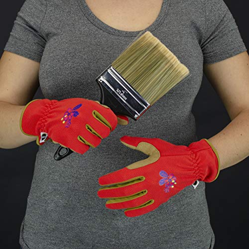 Miracle-Gro MG86201 Synthetic Leather Palm Gloves – [Orange, Medium/Large], Touchscreen Compatible - image 2