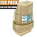 [150 Pack] 1lb 2lb 3lb Kraft Brown Paper Food Trays - Disposable Grease Resistant Serving Plate, Paperboard Boat Basket for Parties Fairs Picnic Carnival Holds Tacos Nachos Fries Hot Corndog, 50 each
