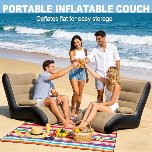 Sillón inflable KingSom exterior e interior: sofá hinchable ligero e impermeable para camping 5