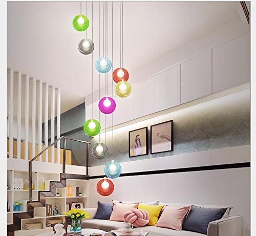 Plafonnier escalier long 200cm anti zones d'ombre pour verrière salon et duplex