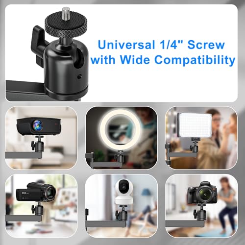 Soporte de Pared para Proyector Ajustable 360 Grados con Tornillo de 1/4 Metal 6