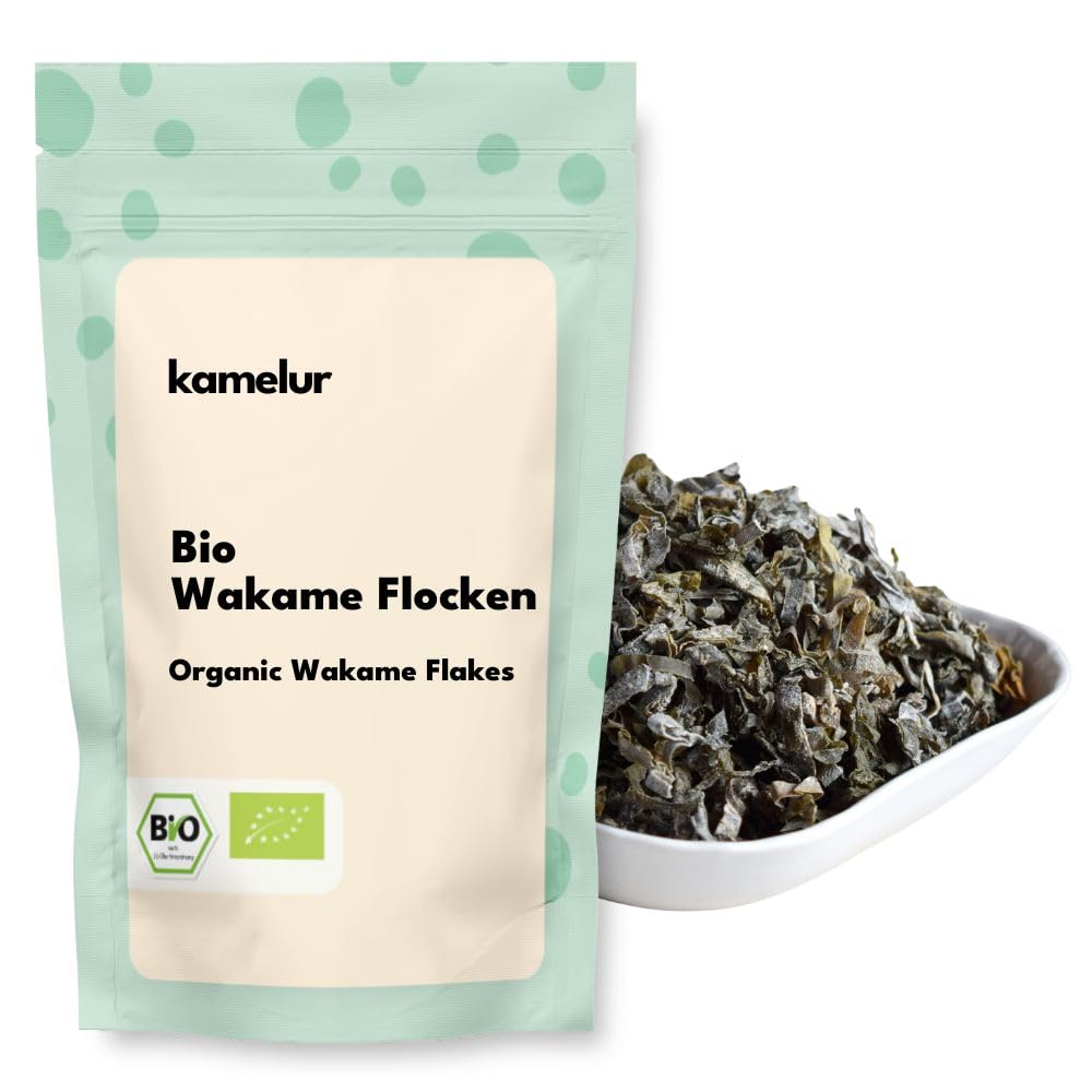 100g d'algues Wakame BIO séchées - aliments crus, flocons de Wakame sans additifs - Algues Wakame BIO dans un emballage écologique