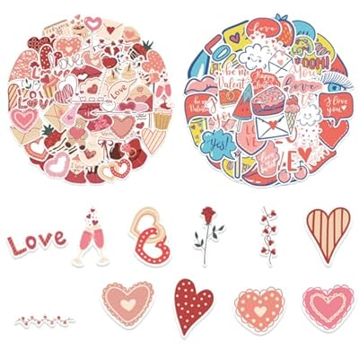 107 pegatinas de amor para San Valentín, pegatinas estéticas con motivos de amor y corazones, pegatinas de vinilo impermeables y bonitas para scrapbooking, portátiles, San Valentín, bodas | Ya disponible en tu tienda friki favorita! En mundofriki.es!