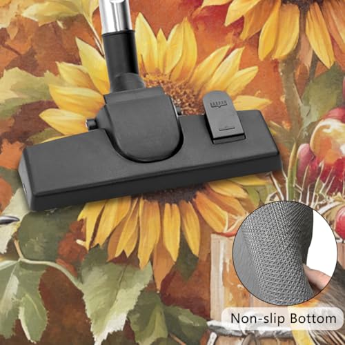 Image of cfpolar Half Round Door Mat Autumn Pumpkin Sunflower Bird Non-Slip Semi Circle Area Rug Washable Half Moon Hearth Rugs for Indoor Outdoor Bathroom Kitchen Patio Runner Mat Laundry Room Home Decoration