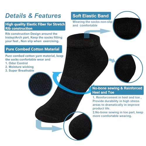 Image of MAGIARTE Womens Cotton Ankle Socks Low Cut Athletic Casual Mutil Color No Show Running Socks for Women