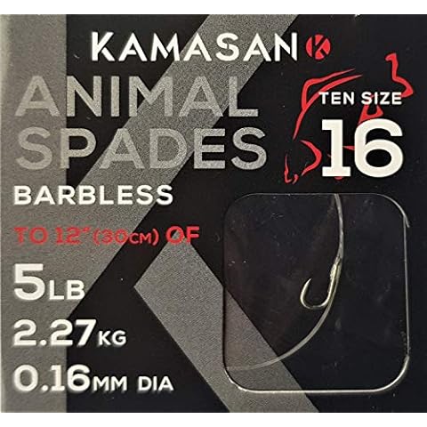 KAMASAN ANIMAL FISHING HOOKS TO NYLON SPADES COARSE TACKLE Cover