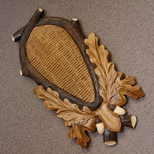 GTK - Geweihe & Trophäen KRUMHOLZ Trophäenschild geschnitzt für große Rothirsch Hirschgeweih Hirsch getönt AF 38 cm x 18 cm