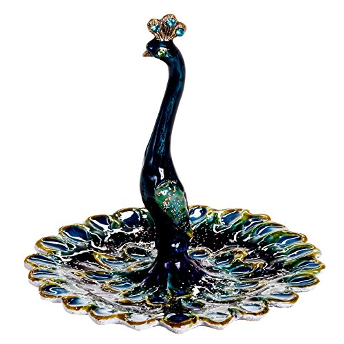 Peacock Enameled Pewter Ring/Jewelry Holder