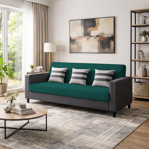 Image of Casaliving Amara 3 Seater Sofa Set for Living Room (Black Pine Colour Fabric) Premium Fabric Sofa