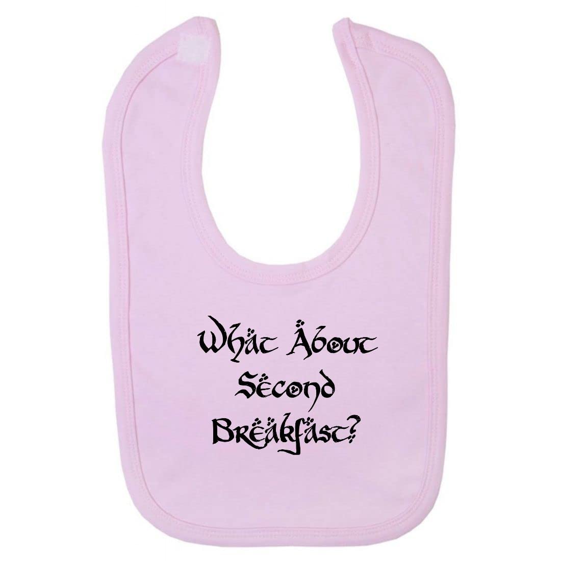 Miammo What about second breakfast greedy hobbit quote cotton baby bib - Pastel Pink
