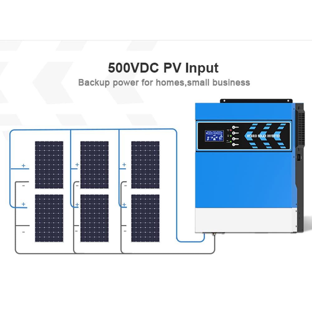 Inverter Solare da 2,4/3,2 KW, Inverter Ibrido a Onda sinusoidale Pura da 24 V 230 V CA, caricabatteria Integrato con regolatore di Carica Solare da 80 A Mppt, per Sistema di accumulo di energia Dome