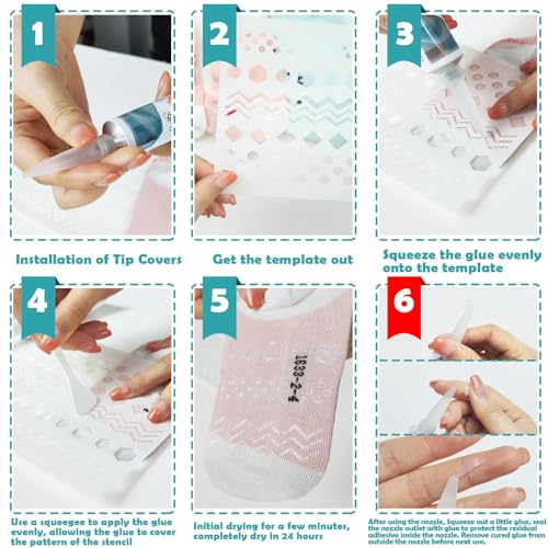 EIGTWEN Sock Stop, 100ml Sockenstopper Flüssig, 5pcs Stopper für Socken, klar, wasserfeste Stofffarbe für Sockenstopper, Kleiderbügel, Teppiche, Badezimmermatten, Sockstop ist Latexfrei und auf