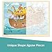 MoinKidz Wooden Noah's Ark Puzzle for Kids Ages 3-5, 48 Piece Puzzles for Kids Ages 4-8 with Tray, Religious Scene Christian Bible Wooden Jigsaw Puzzle for 3 4 5 6 7 8 Year Old
