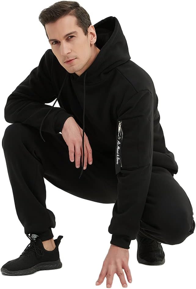 Mens Casual Tracksuit Set 2Pieces Sweatsuits Hooded Pullover And Jogging Pant - Image 5