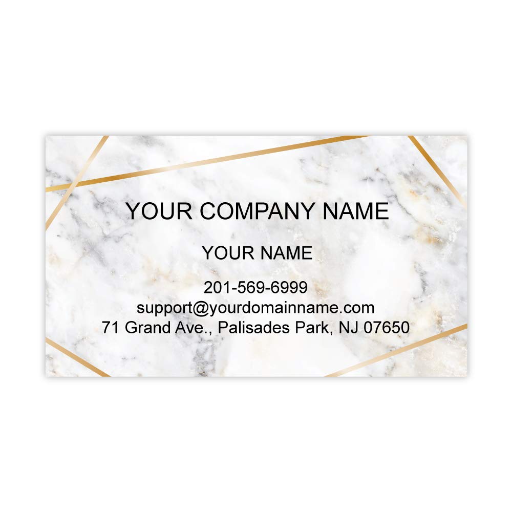 Custom Premium Business Cards 100 pcs Full color - Printed on 16pt(350gsm) or14pt (308gsm) Classic matte paper, Made in The USA (Marble Line)