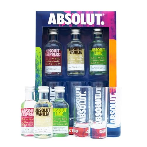 Absolut Vodka Gift Set – Flavoured Vodka, 3x 5cl Vanilla Vodka, Raspberry Vodka, Lime Vodka Alcohol Miniatures, x 3 Mini Vodka Shots Glass, Alcohol Gift Set – Birthday Vodka Gifts for Men and Women Absolut Vodka Gift Set - Flavoured Vodka, 3x 5cl Vanilla Vodka, Raspberry Vodka, Lime Vodka Alcohol Miniatures, x 3 Mini Vodka Shots Glass, Alcohol Gift Set - Birthday Vodka Gifts for Men and Women – BEAMS INTERNATIONAL