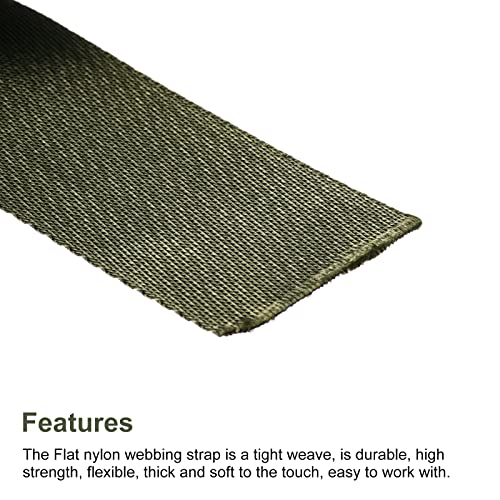 Image of Nylon Webbing Strap, 10 Metres, 1 inch /1.5 inch /2 inch Width, 0.7 mm Thickness (Dark Green, 1.5 inch)