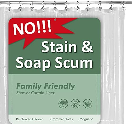 Barossa Design Premium Shower Curtain Liner Standard Size, Clear - 1